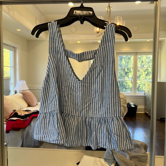 Abound Blue and white stripe tank with open back - Picture 5 of 8